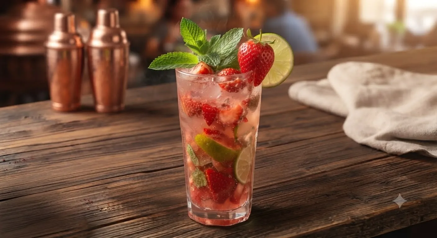 ÇILEKLI MOJITO=140 kcal